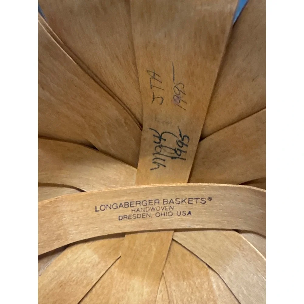 Large‎ Longaberger Baskets Handwoven Hostess Leather Handles Vintage 1995